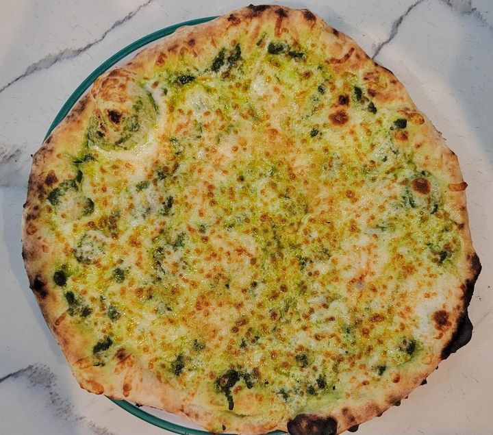 Cheesy Pesto Flat Bread